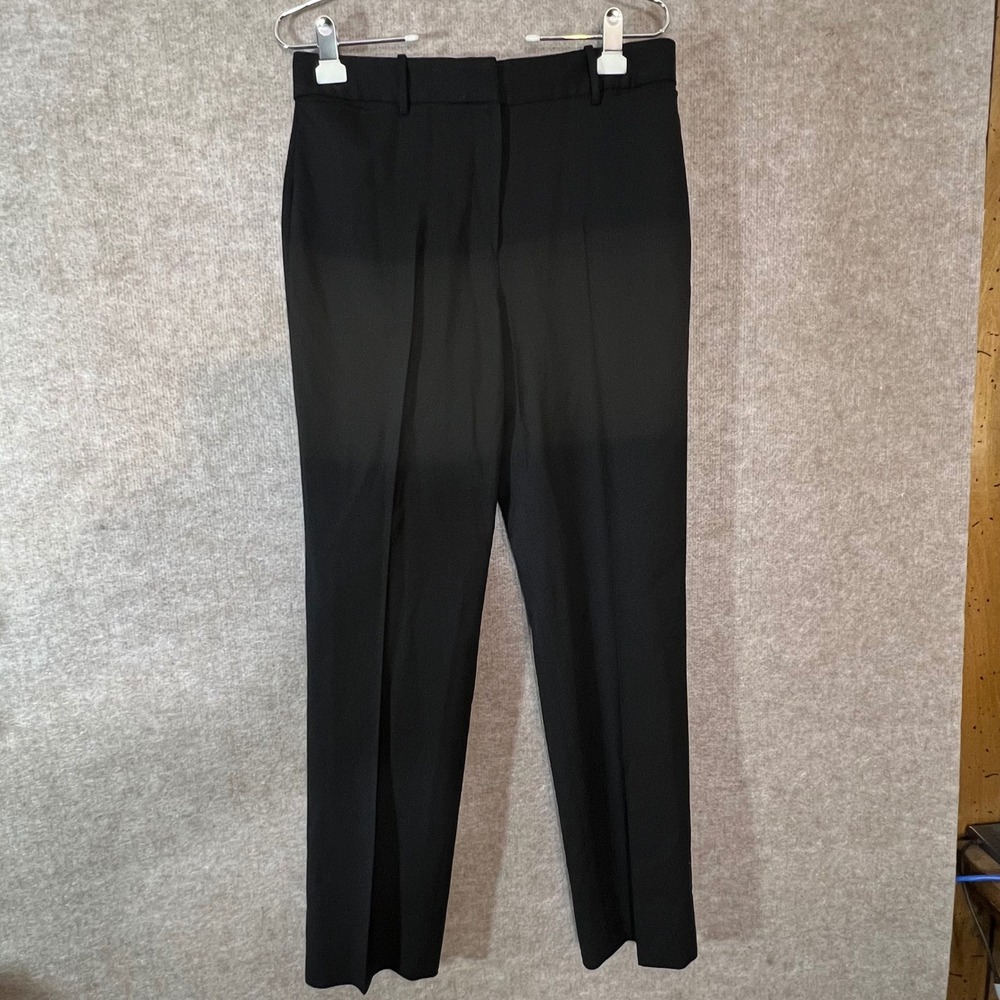 M.M.LaFleur Trousers Women 8 Black Wool Blend Straight Leg Career Professional
